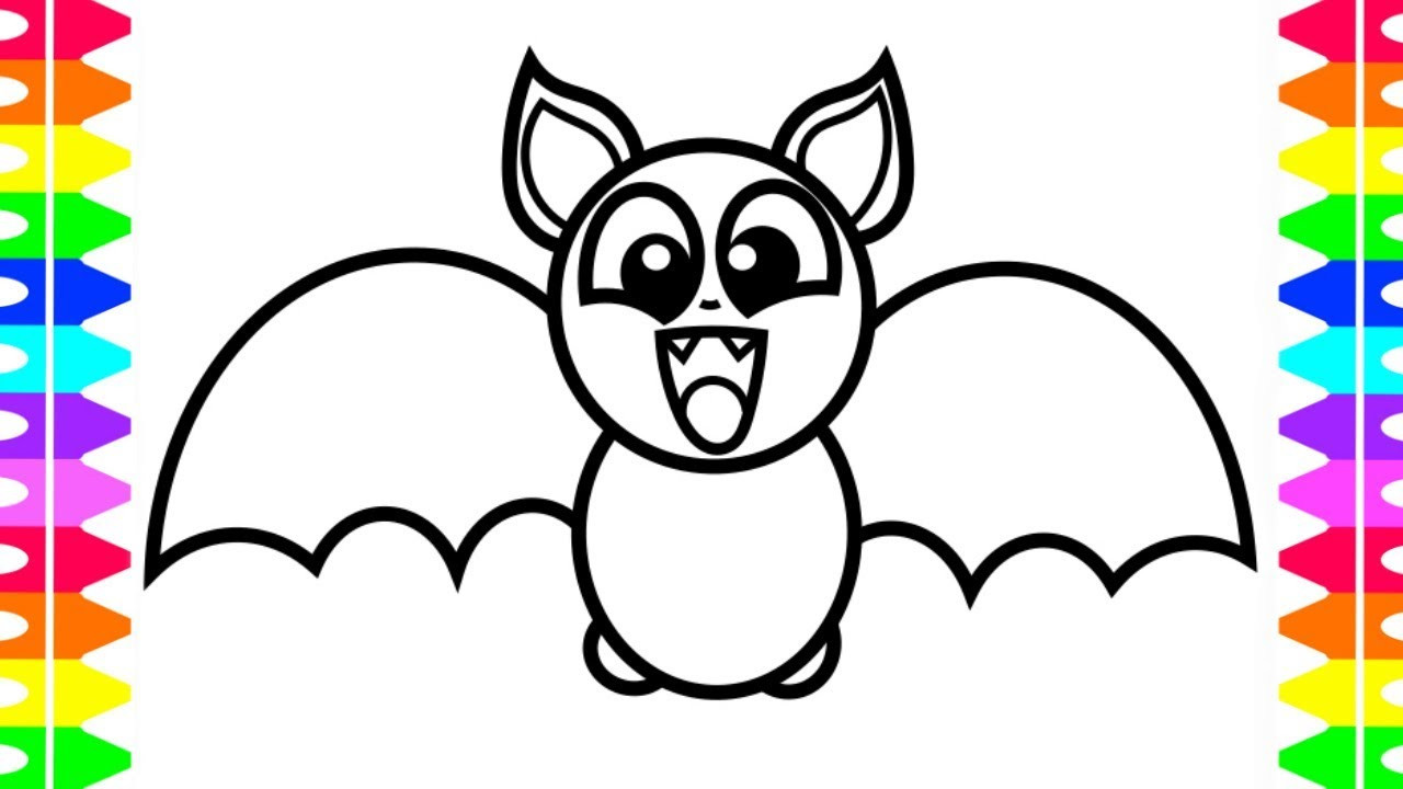 Baby Bat Coloring Pages
 HAPPY HALLOWEEN COLORING Learning How to Draw a Baby Bat