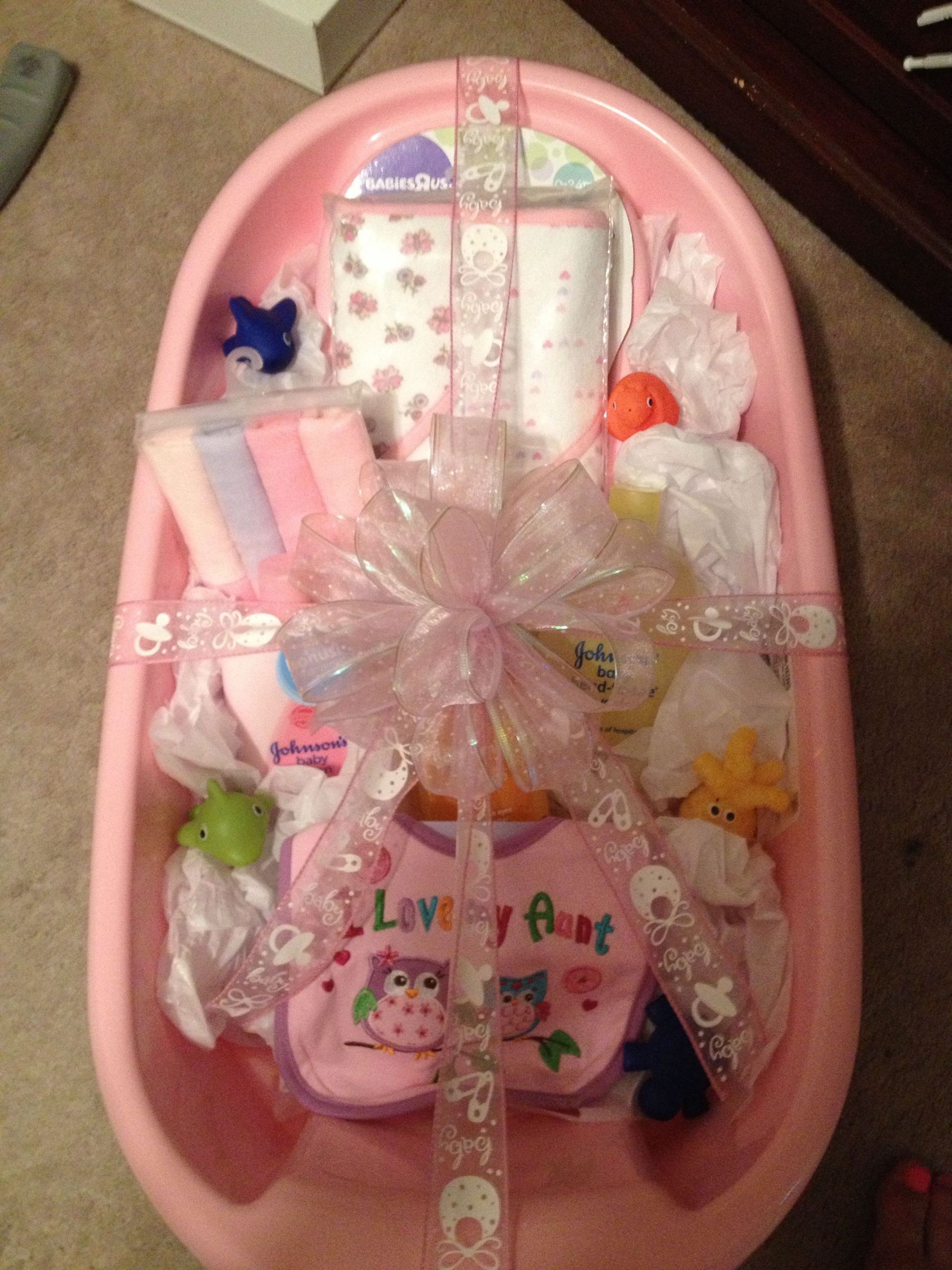 Baby Bath Gift Ideas
 Baby bath tub t idea Made this for my sister for her