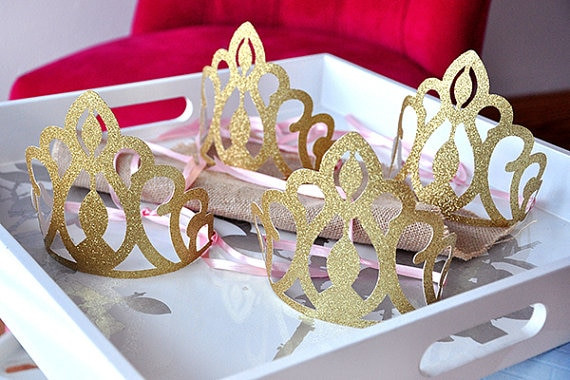 Baby Birthday Party Favors
 Pink and Gold Birthday Party Princess Crowns Party