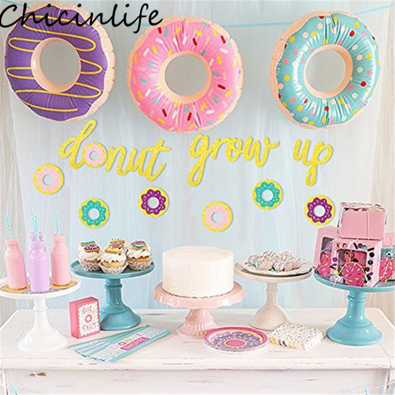 Baby Birthday Party Supplies
 Chicinlife 1Set Donut Grow Up Banner Birthday Party Baby