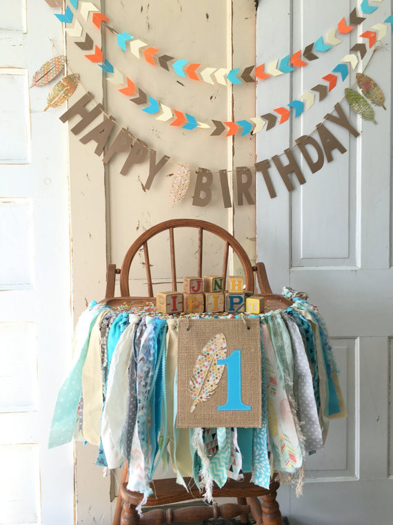 Baby Birthday Party Supplies
 Boys First Birthday High Chair Banner Boys Party Supplies