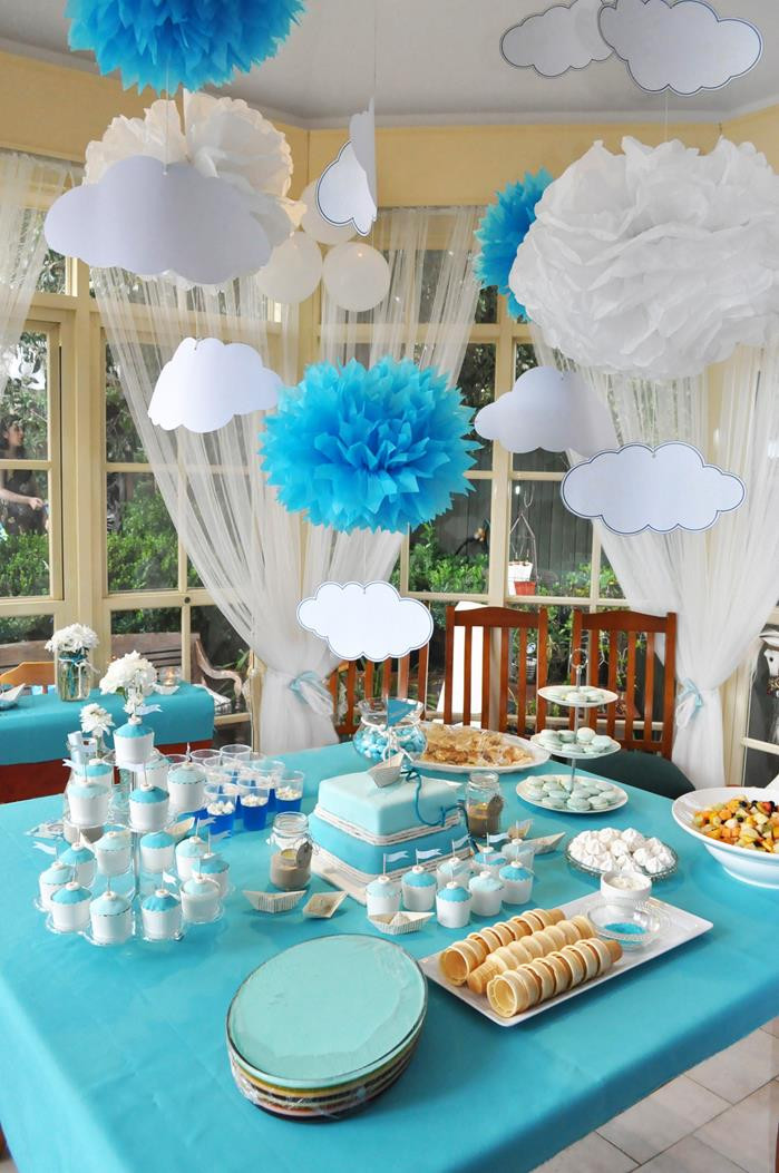Baby Boy Baptism Decoration Ideas
 Kara s Party Ideas Paper Boat Christening Party Planning