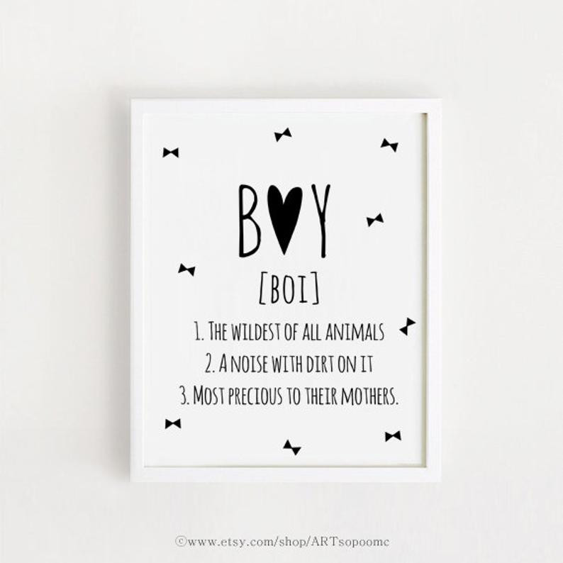 Baby Boy Birth Quotes
 Baby Boy Quotes Sayings Wall Art Printable Poster Black