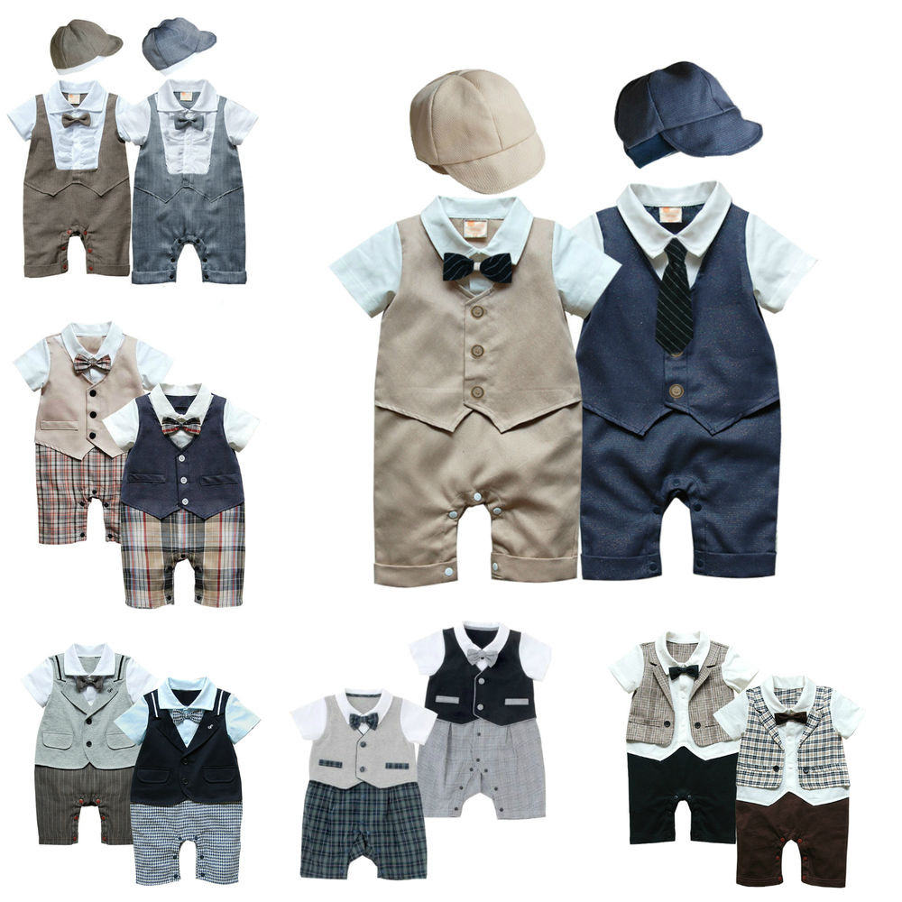 Baby Boys Party Clothes
 Baby Boy WEDDING CHRISTENING Tuxedo Formal Outfit Set