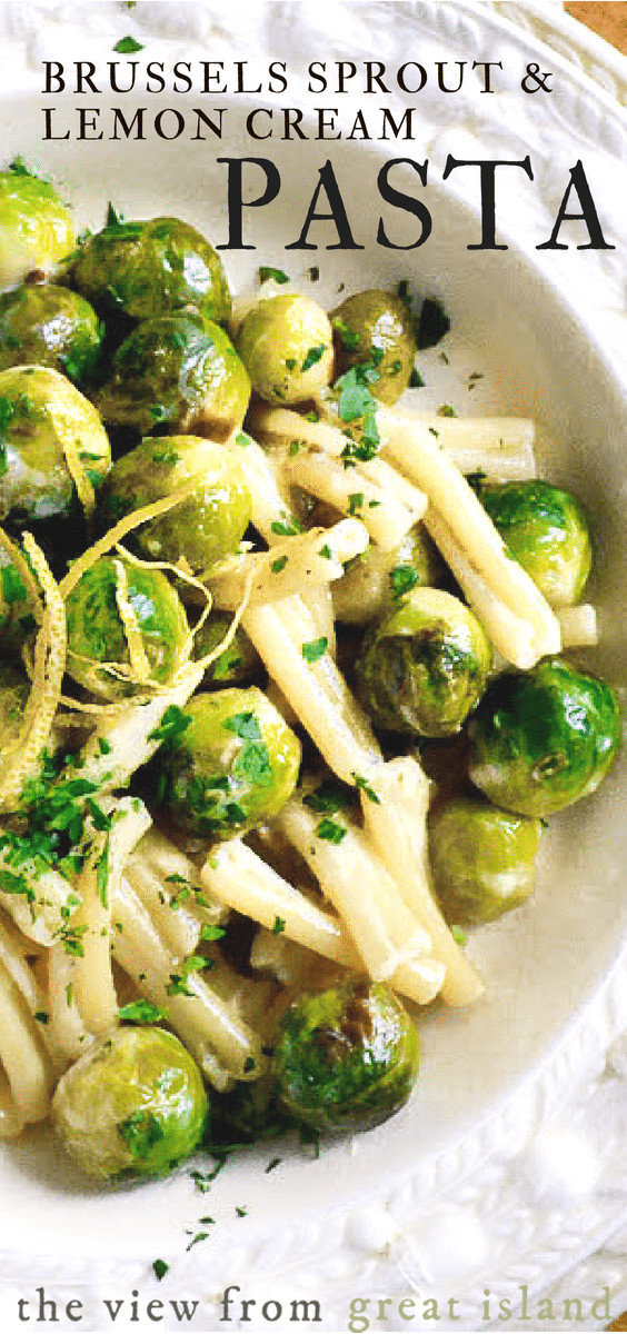 Baby Brussel Sprouts Recipes
 Baby Brussels Sprouts with Lemon Cream Pasta