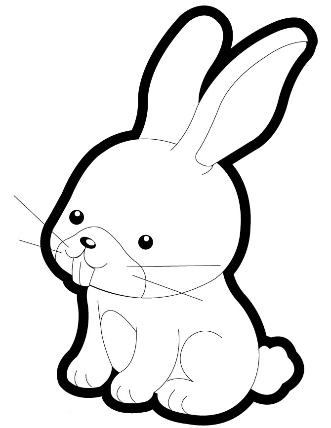 Baby Bunny Coloring Page
 Baby Bunny For Toddlers Coloring Page