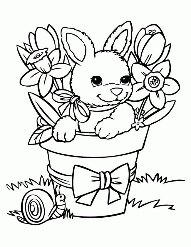 Baby Bunny Coloring Page
 Cute Baby Bunny Coloring Pages Coloring Home