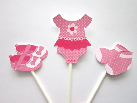 Baby Clothes Cupcakes
 Baby Shower Cupcake Toppers Baby Girl Clothes Cupcake