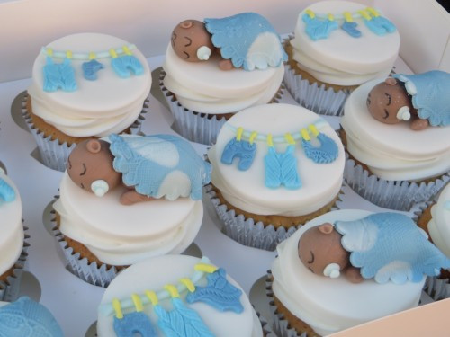 Baby Clothes Cupcakes
 sleeping baby clothes baby shower cupcakes 500x375 The