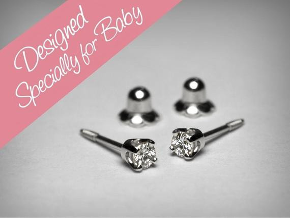 Baby Diamond Earrings
 Diamond Earrings for Baby Diamond Stud Baby Earrings 14K