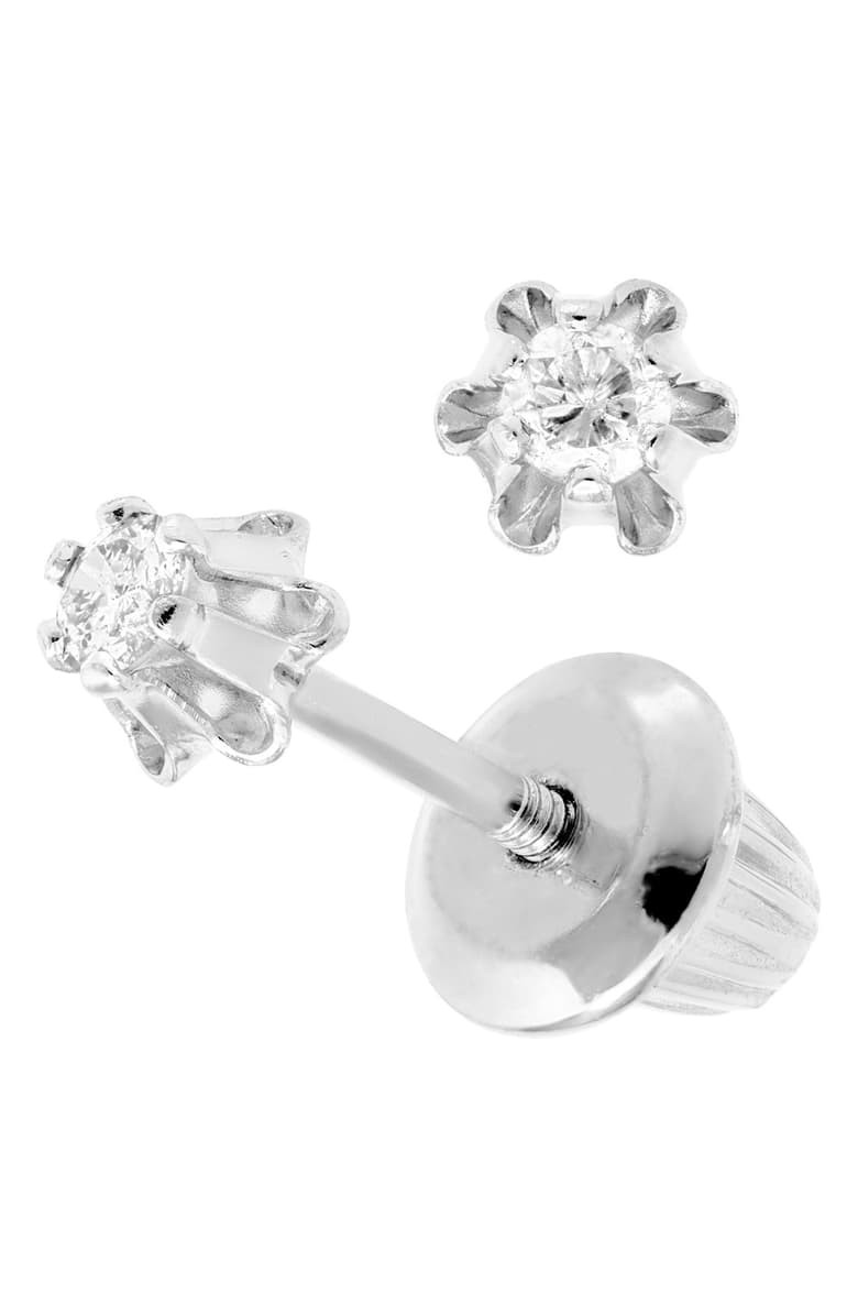Baby Diamond Earrings
 Mignonette 14k White Gold & Diamond Stud Earrings Baby