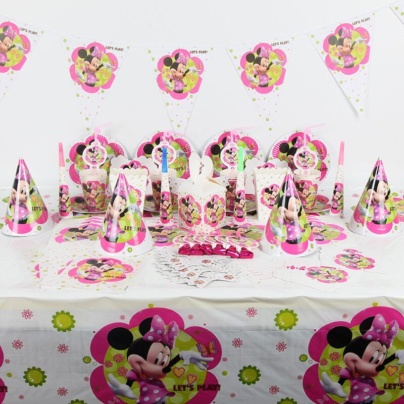 Baby Disney Party Supplies
 221pcs lot Disney Minnie mouse birthday party supplies