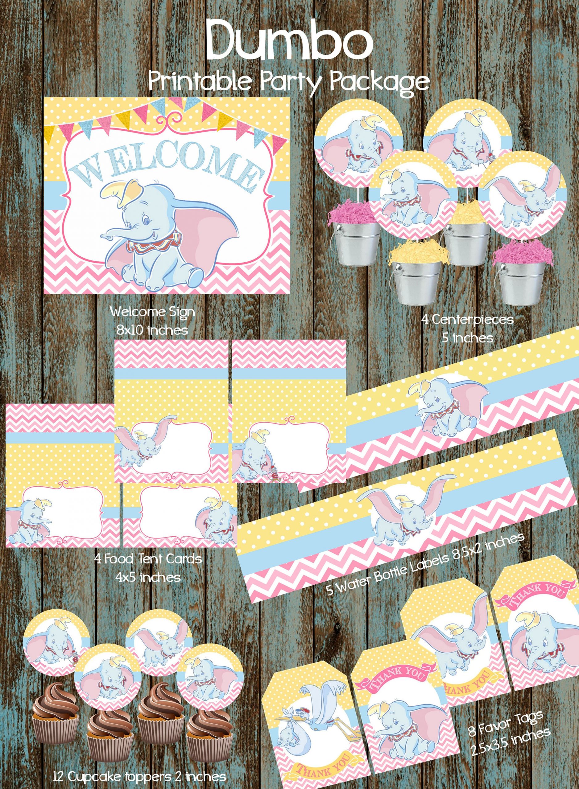 Baby Disney Party Supplies
 Dumbo Party Package Disney Dumbo Package Printable Dumbo
