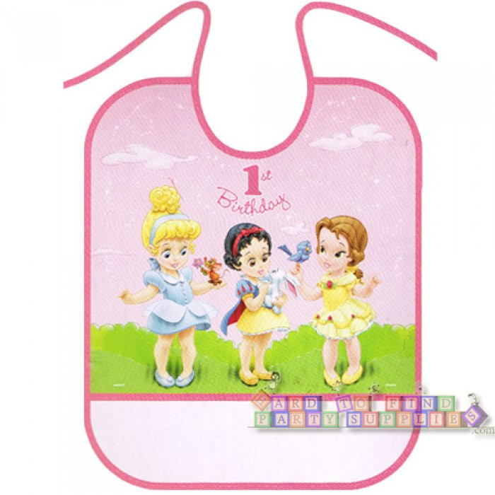 Baby Disney Party Supplies
 Disney Princess Baby 1st Birthday Plastic Bib 1ct