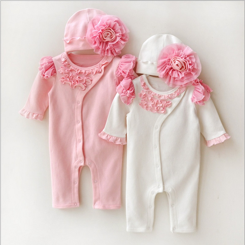 Baby Fashion Clothing
 Princess Newborn Baby Girl Rompers Lace Flowers Jumpsuit