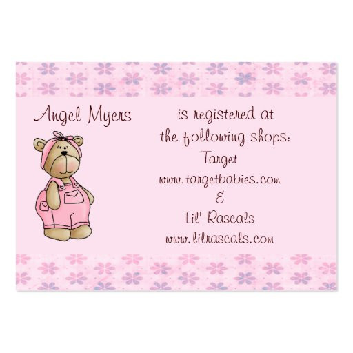 Baby Gift Registries
 Baby Bear Gift Registry Card Business Cards Pack