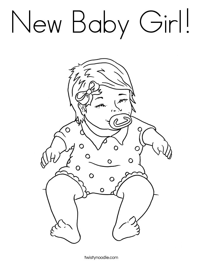 Baby Girl Coloring Pages
 New Baby Girl Coloring Page Twisty Noodle