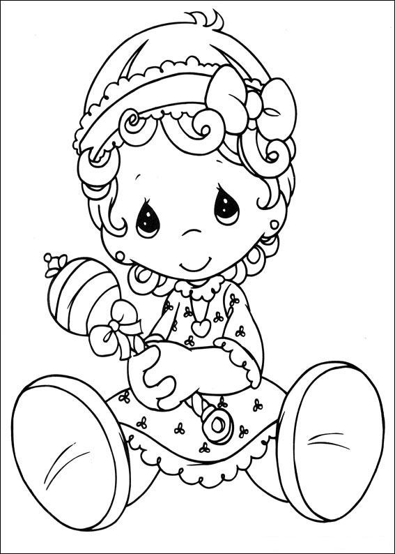 Baby Girl Coloring Pages
 Precious moments baby girl Child Coloring