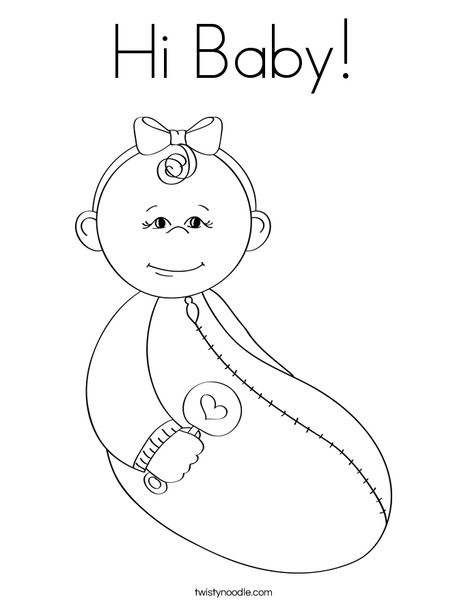 Baby Girl Coloring Pages
 Hi Baby Coloring Page Twisty Noodle