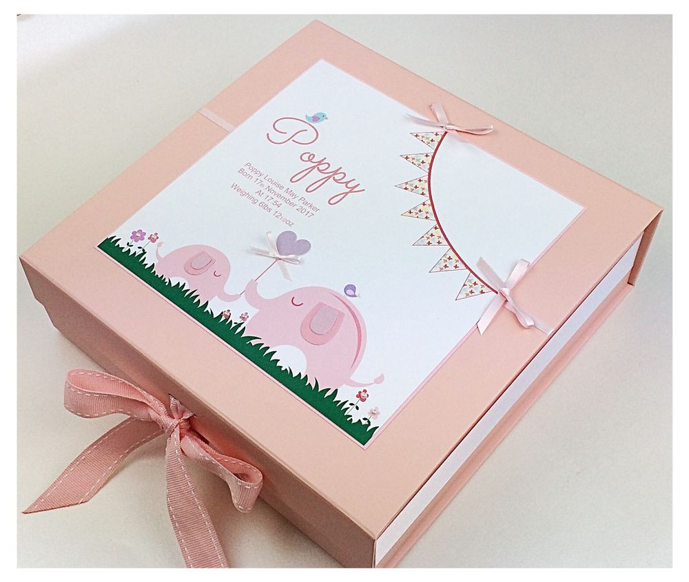 Baby Girl Keepsake Gifts
 Personalised LARGE Baby Girl s Keepsake Box Memory Box