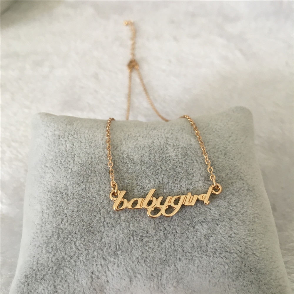 Baby Girl Necklace
 CUTE GIRLY GOLD COLOR BABYGIRL LETTER PENDANT SHORT