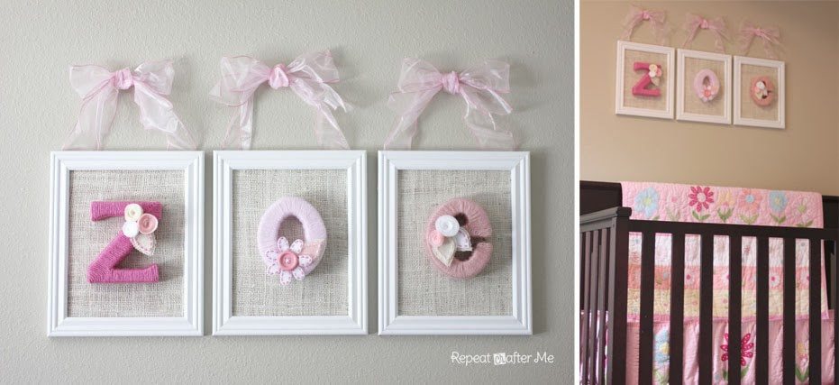 Baby Girl Nursery Wall Decor Ideas
 Baby Girl Nursery DIY decorating ideas Repeat Crafter Me
