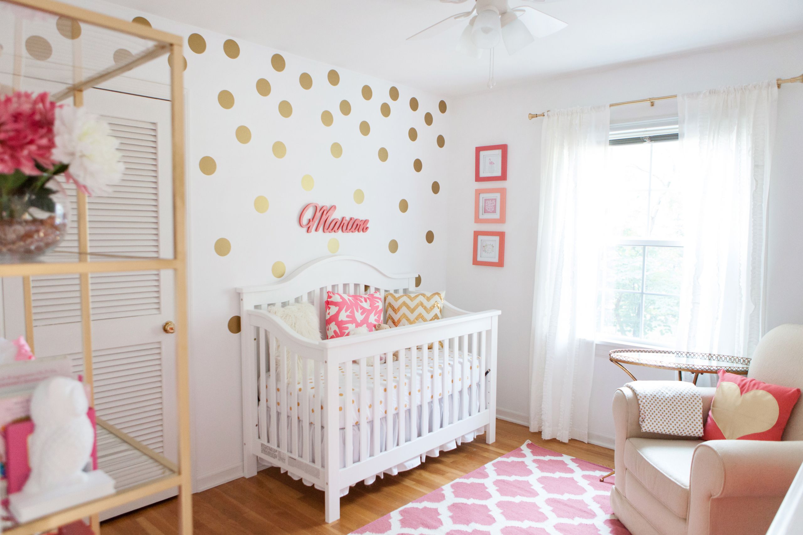 Baby Girl Room Decorating Ideas
 Marion s Coral and Gold Polka Dot Nursery Project Nursery