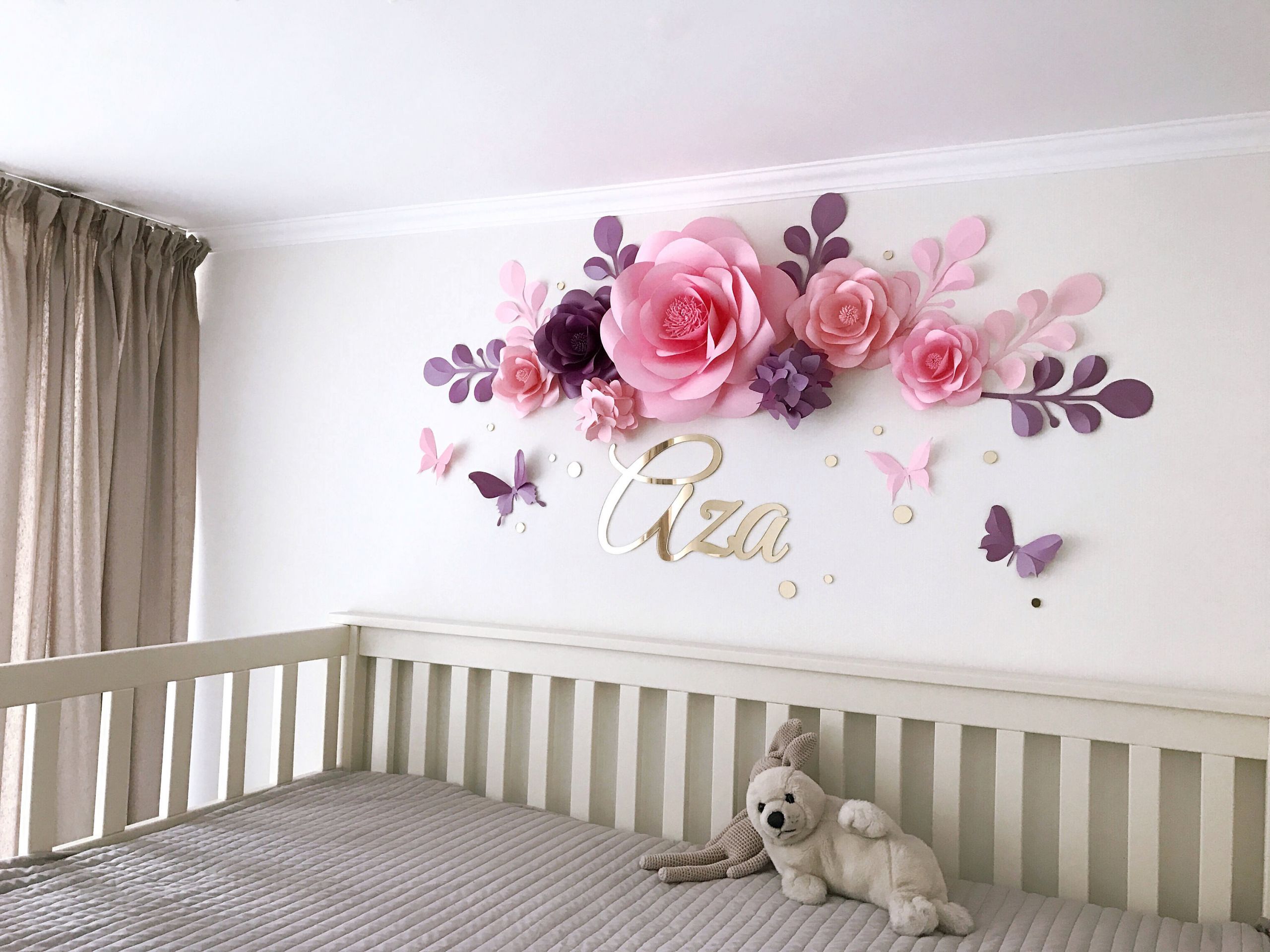 Baby Girl Room Decoration
 Nursery Paper Flowers Paper flowers over the crib Baby