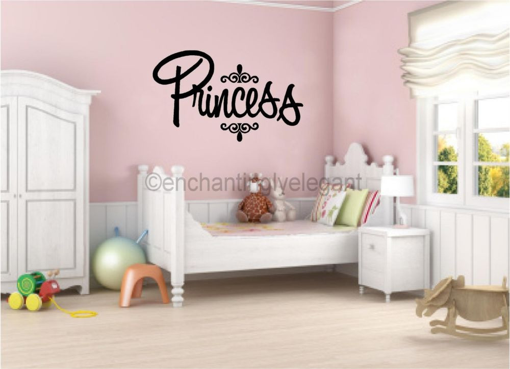 Baby Girl Room Decoration
 Princess Vinyl Decal Wall Sticker Words Lettering Nursery