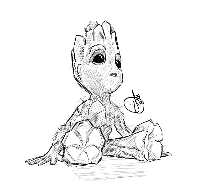 Baby Groot Coloring Pages
 Baby Groot by joncav182 on DeviantArt