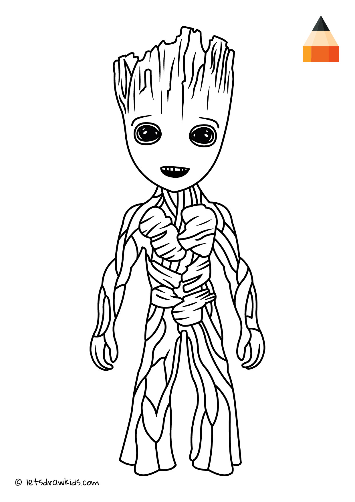 Baby Groot Coloring Pages
 Coloring Page Teenager Groot