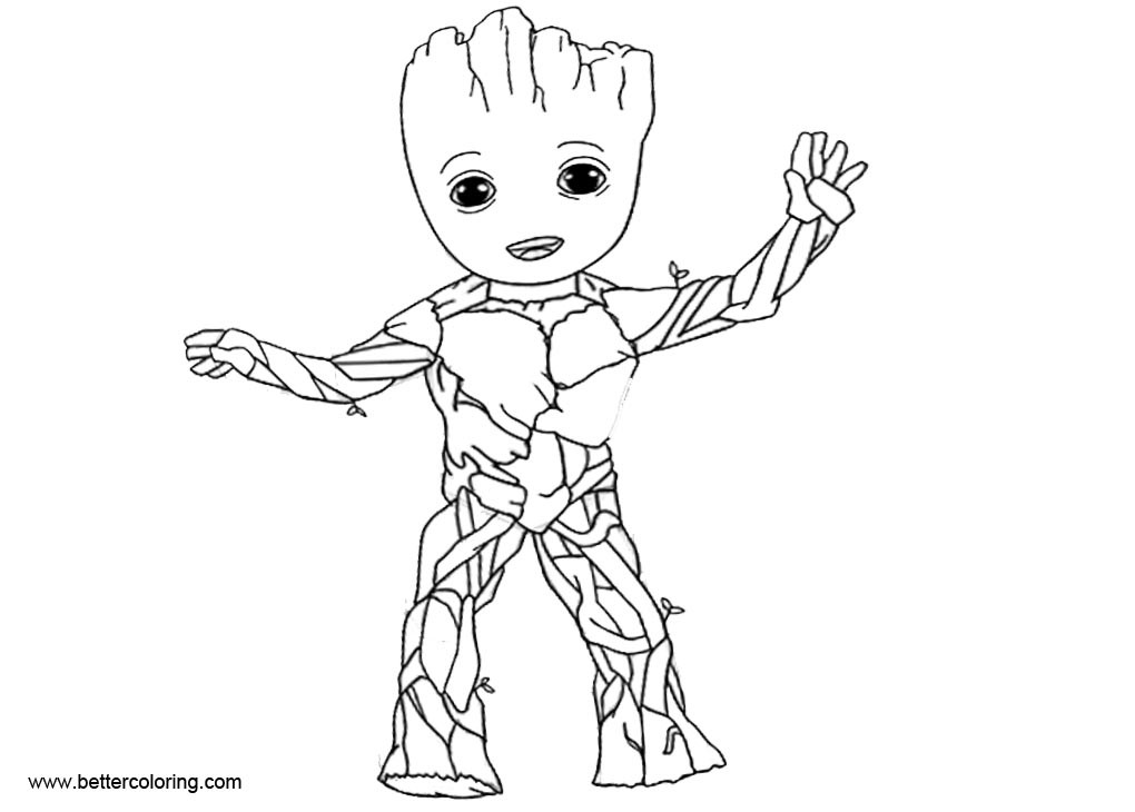 Baby Groot Coloring Pages
 Beautiful Baby Groot Coloring Pages Line Drawing Free