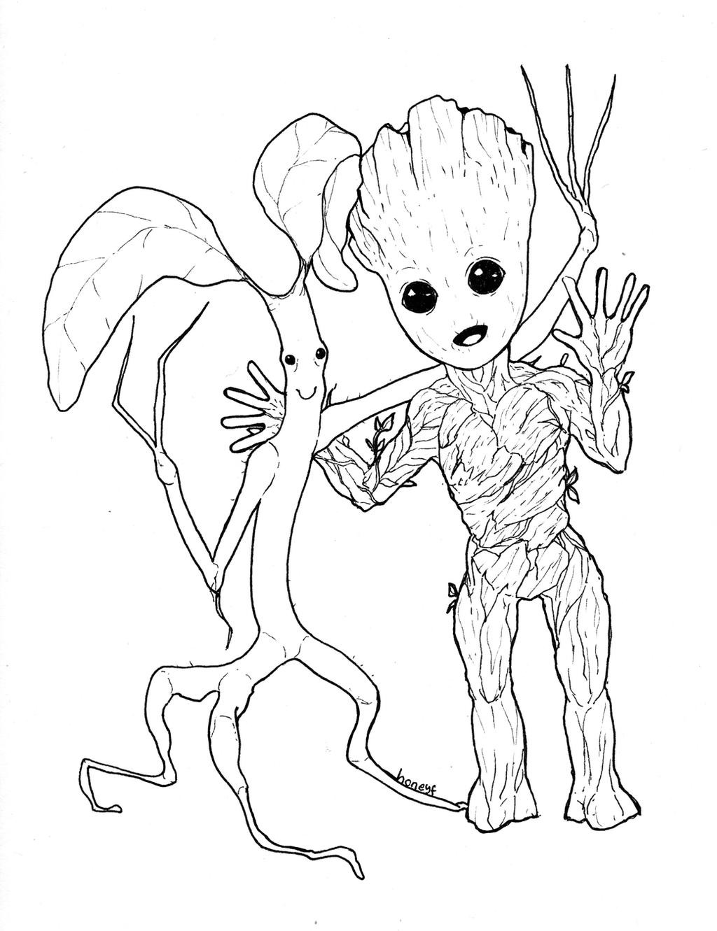 Baby Groot Coloring Pages
 Picket Baby Groot by honeyf on DeviantArt