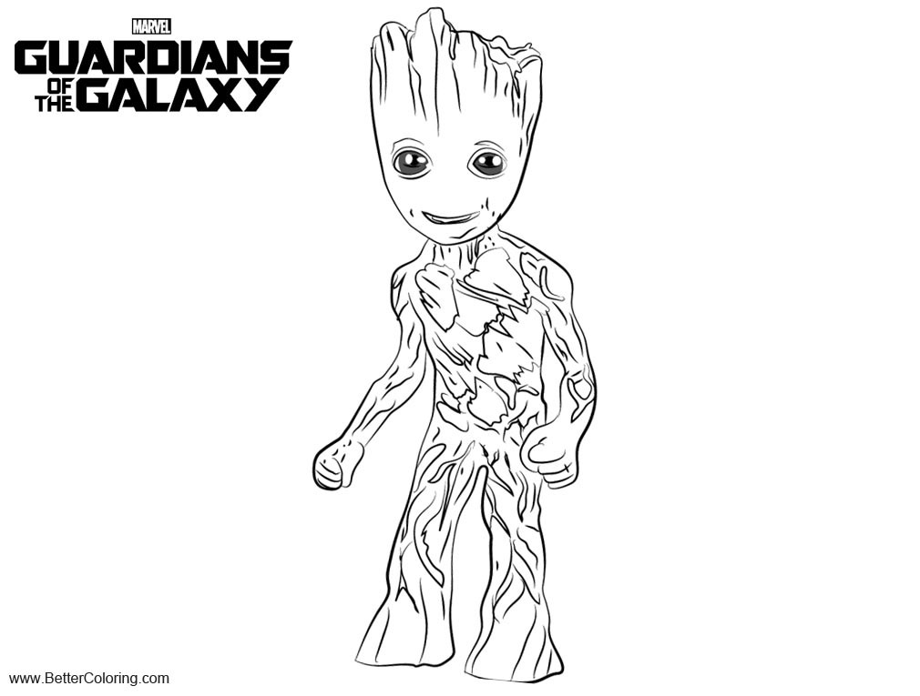 Baby Groot Coloring Pages
 Guardians of the Galaxy Coloring Pages Baby Groot Free