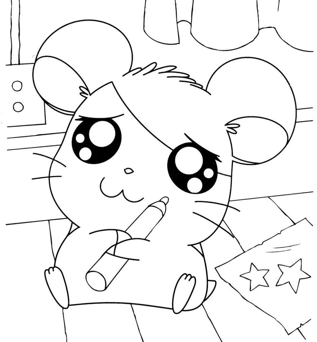 Baby Hamster Coloring Pages
 Hamtaro Coloring Pages Memes Cute Hamster To