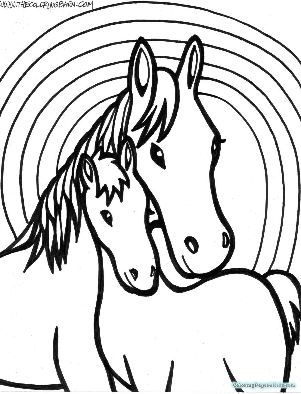 Baby Horse Coloring Page
 Mommy Baby Horse Coloring Pages