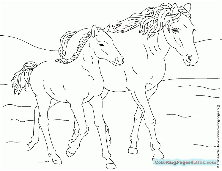 Baby Horse Coloring Page
 Mommy Baby Horse Coloring Pages