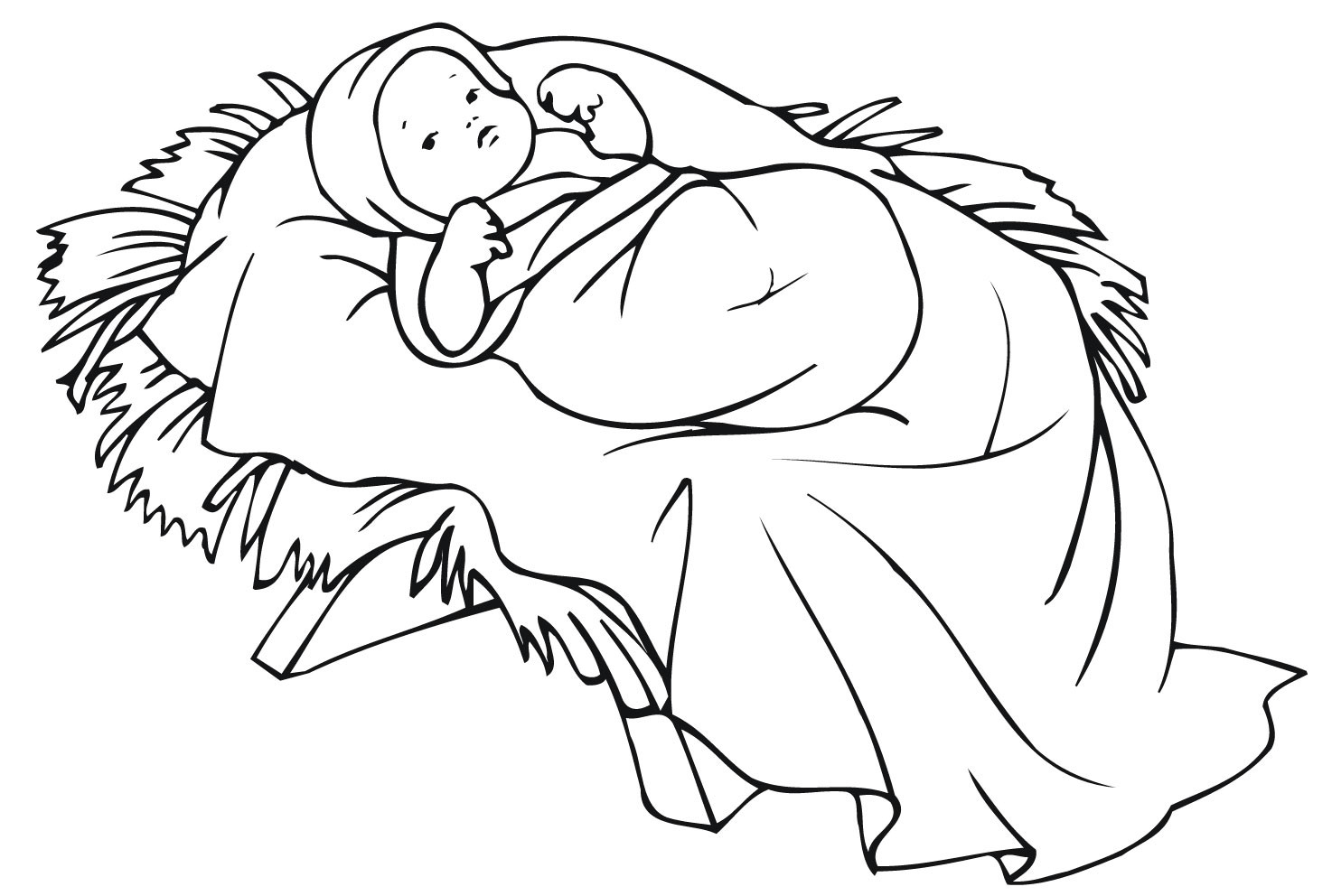Baby Jesus Coloring Page
 XMAS COLORING PAGES