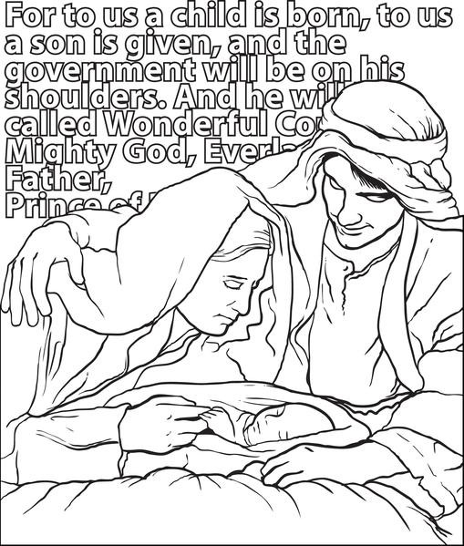 Baby Jesus Coloring Page
 FREE Printable Mary Joseph & Baby Jesus Coloring Page