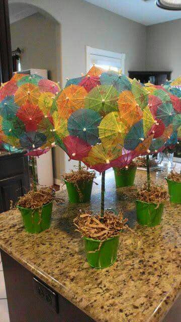 Baby Luau Party Ideas
 Umbrella topiary