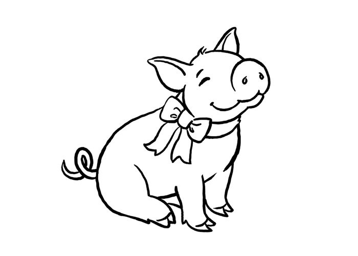 Baby Pig Coloring Pages
 Pig Template Animal Templates