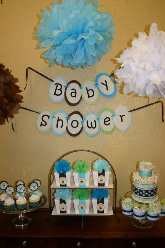 Baby Shower Decoration Ideas Boys
 Baby Boy Shower Party Decoration Package by sdoodlesbakeshop