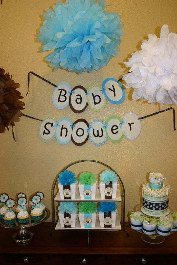 Baby Shower Decoration Ideas For A Boy
 Baby Boy Shower Party Decoration Package by sdoodlesbakeshop