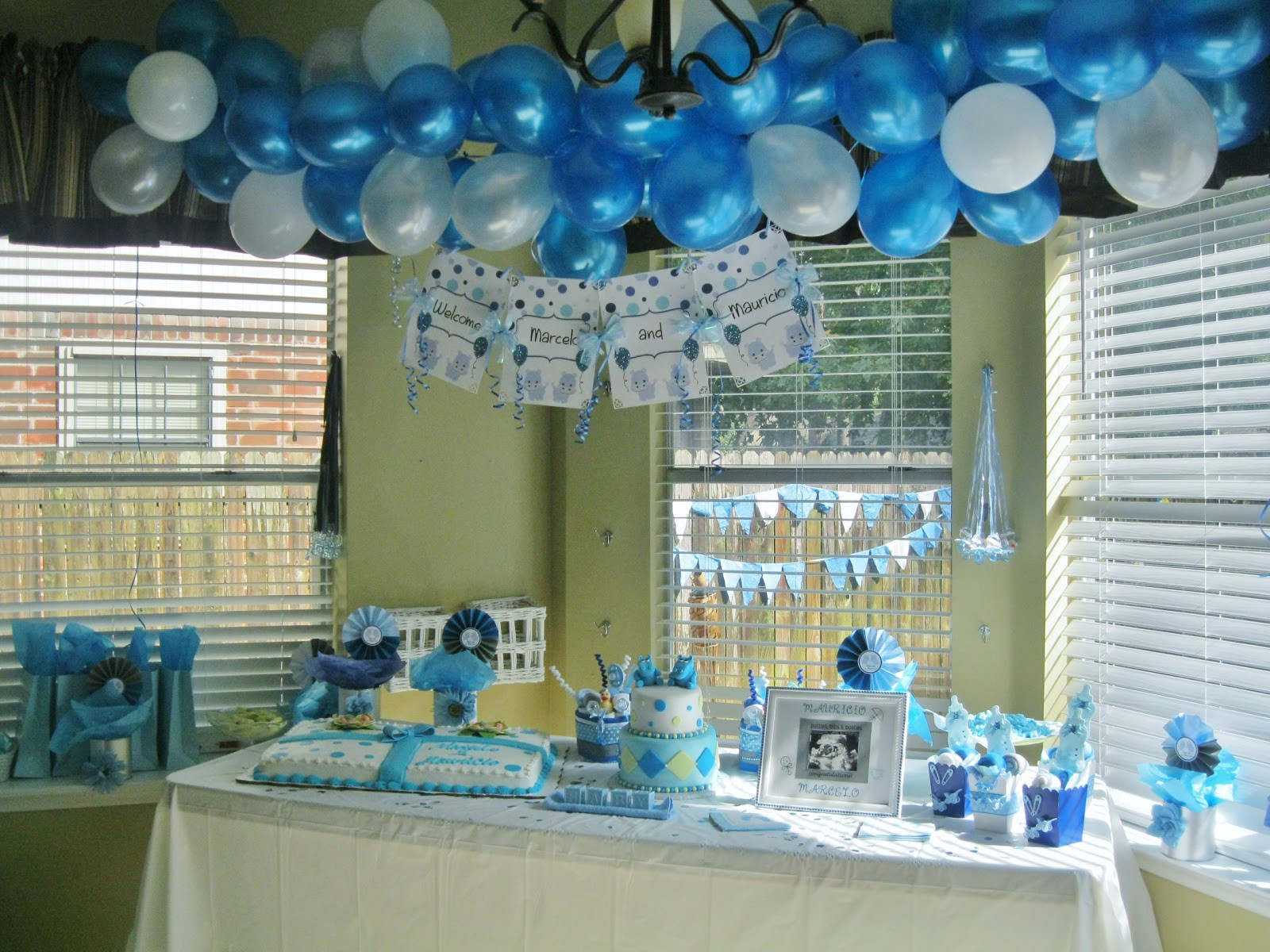 Baby Shower Decoration Ideas For A Boy
 PolkaDots & Monkeys Diaper Cakes Party Planner