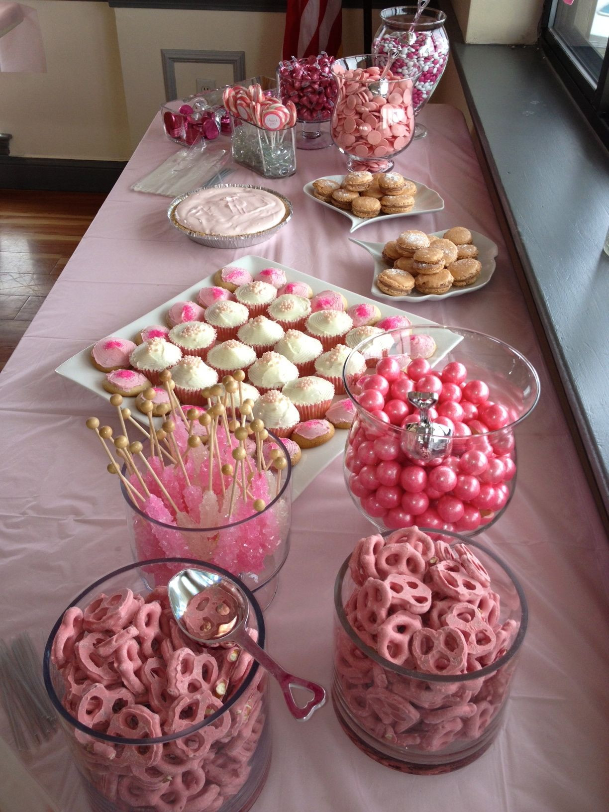 Baby Shower Dessert Bar
 Candy Bar Baby Girl Shower Great job Theresa Mary and