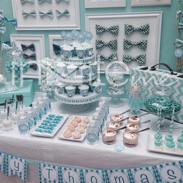 Baby Shower Desserts Boy
 Beautiful blue turquoise baby shower Dessert Table in 2019