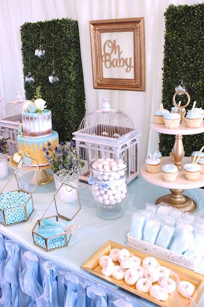 Baby Shower Desserts Boy
 Kara s Party Ideas Darling "Oh Baby" Boy Baby Shower