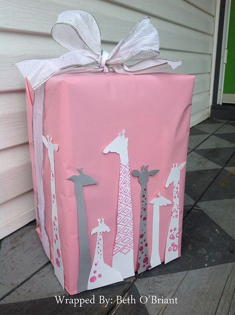 Baby Shower Gift Wrapping Ideas Pinterest
 Giraffe Baby Shower Gift Wrap by Beth O Briant