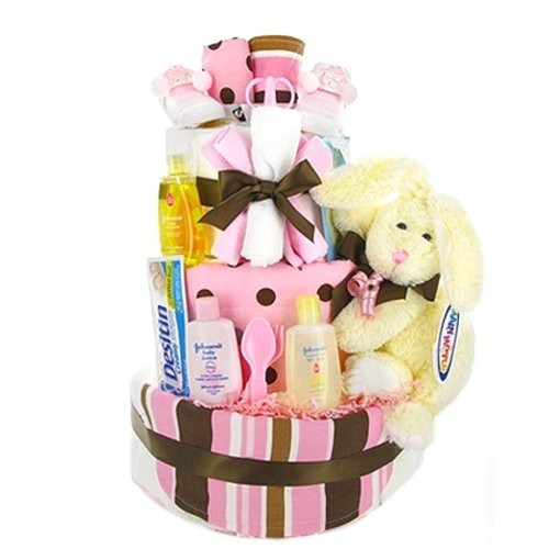 Baby Shower Gifts Amazon
 Hot Deals Trendy Pink & Brown Diaper Cake Baby Shower
