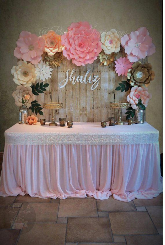 Baby Shower Girl Decoration Ideas
 17 pcs PAPER FLOWER BACKDROP All flowers in image
